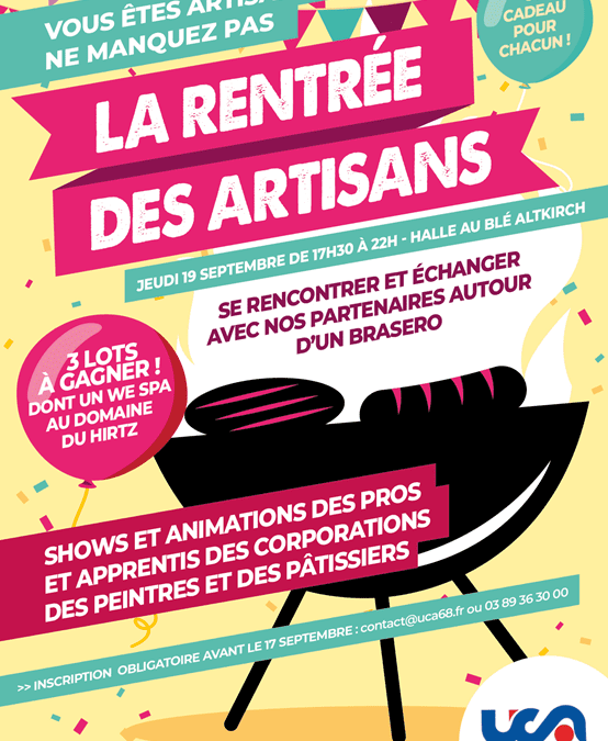 RENTREE DES ARTISANS :19 SEPTEMBRE 2024